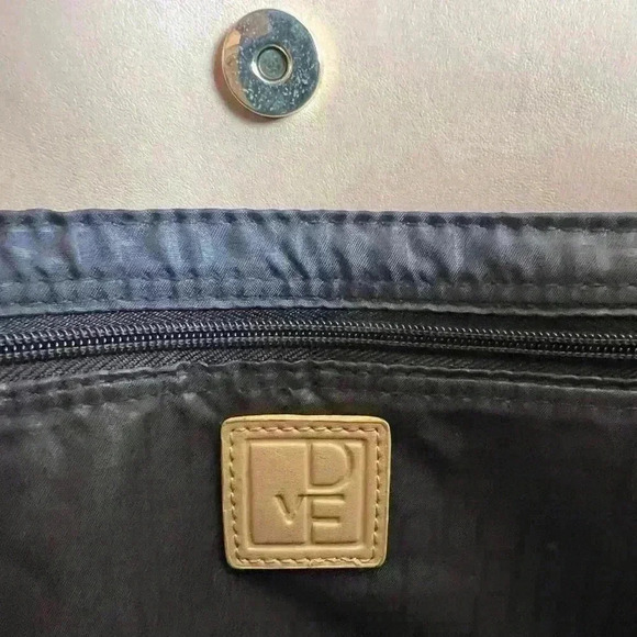 Diane Von Furstenberg Monogram Logo Tote - Brown and Camel Leather - Picture 3 of 12